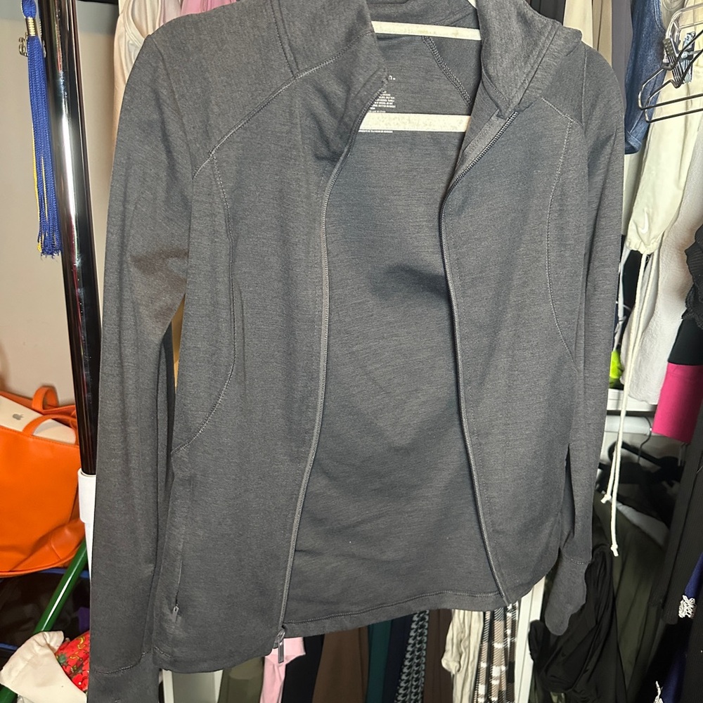 all in motion Gray Utility Jacket with Zipper and Standing Collar